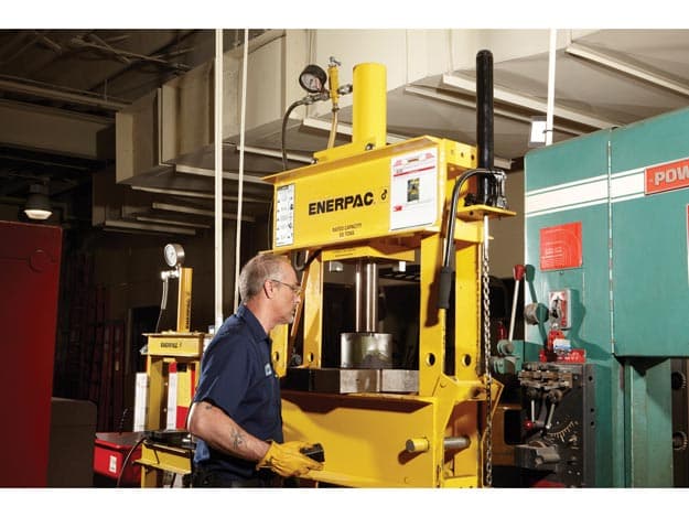 Hydraulický lis IPE1215, 10 tun, H-rám s jednočinným válcem RC1010 a elektrickým čerpadlem ZE2208MB